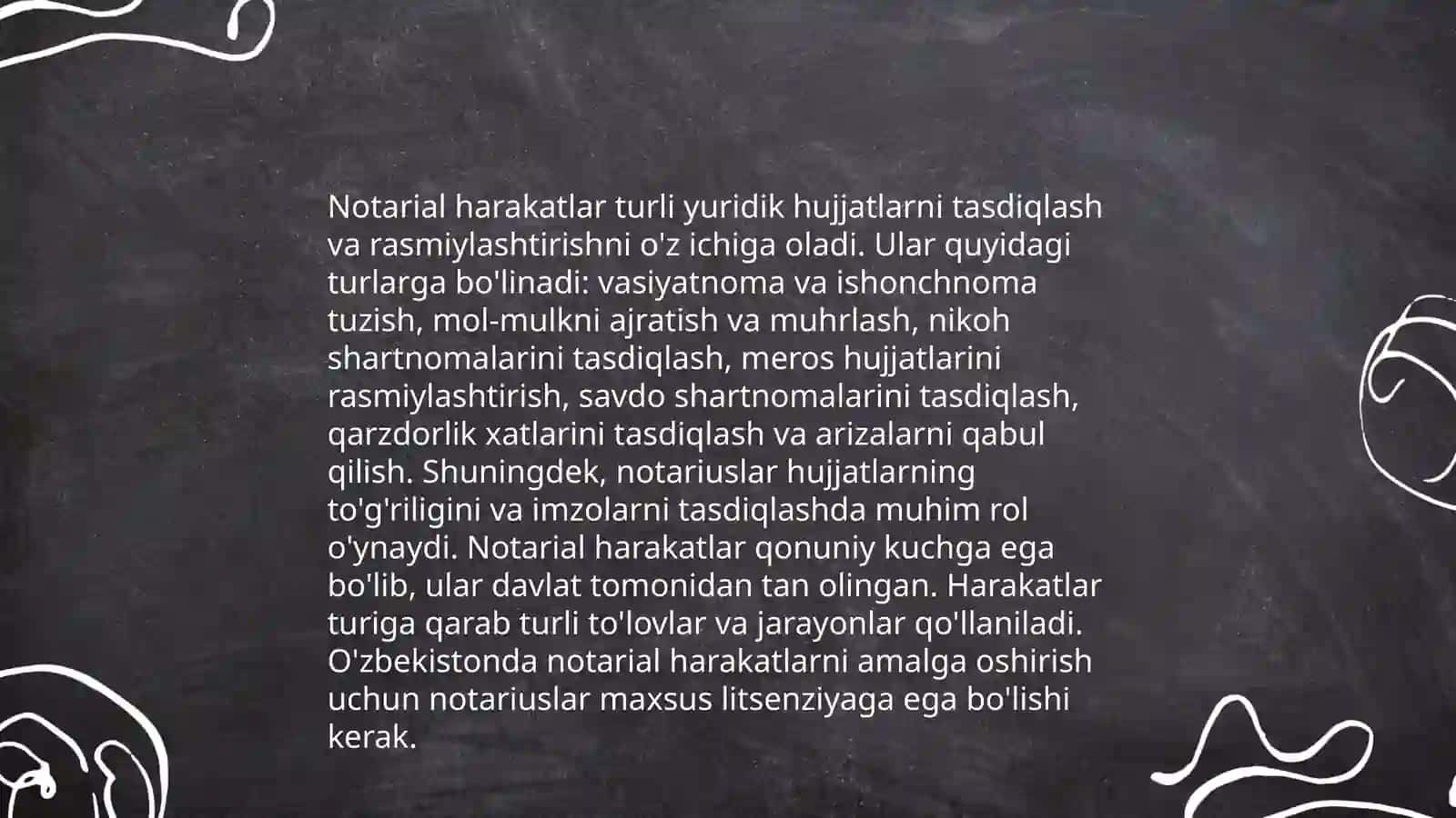 Notarial harakatlarning tasnifi va notarial harakatlarni amalga oshiruvchi shaxslarning vakolatlari 4