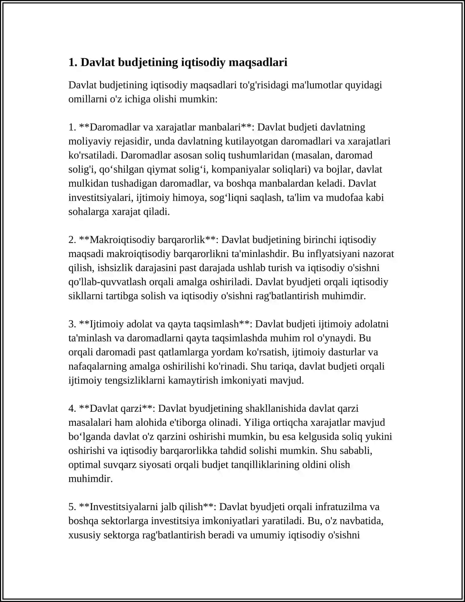 ZOMONAVIY SHAROITDA DAVLAT BUDJETINING IQTISODIY MAQSADLARDAGI XARAJATLARI TARKIBI VA TUZILISHINING ÓZGARISHI 4