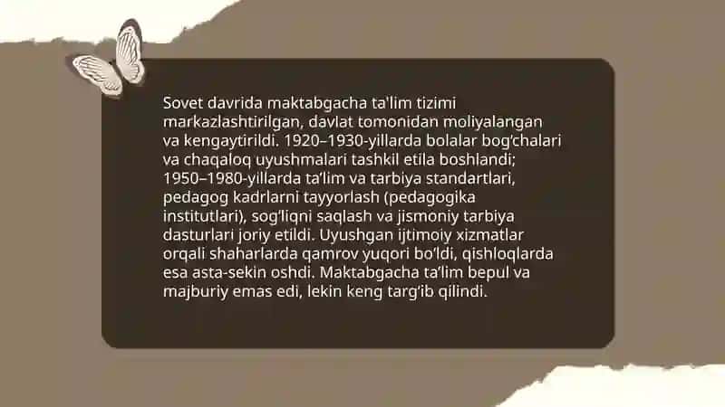 Maktabgacha ta'limning vujudga kelishi va rivojlanish jarayoni 4