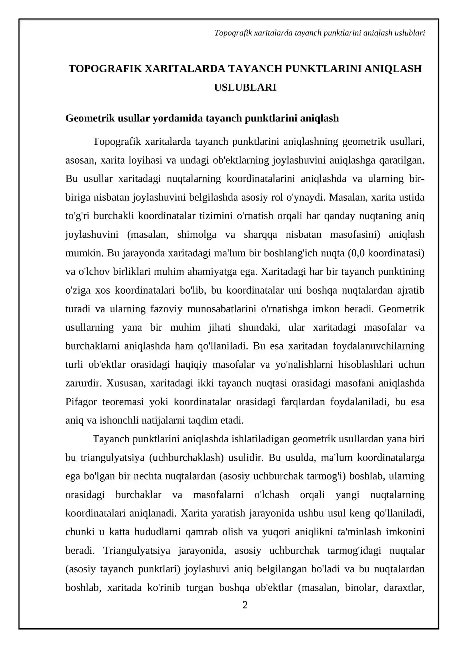 Topografik xaritalarda tayanch punktlari va orintir bo’la oladigan obeyktlar o’rganish 4