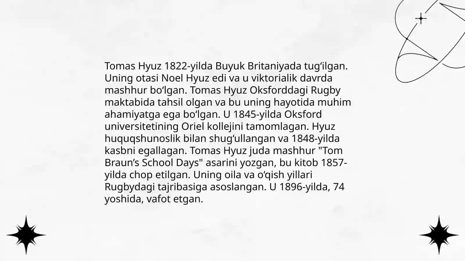 Tomas Hyuzning hayot tarixi 4