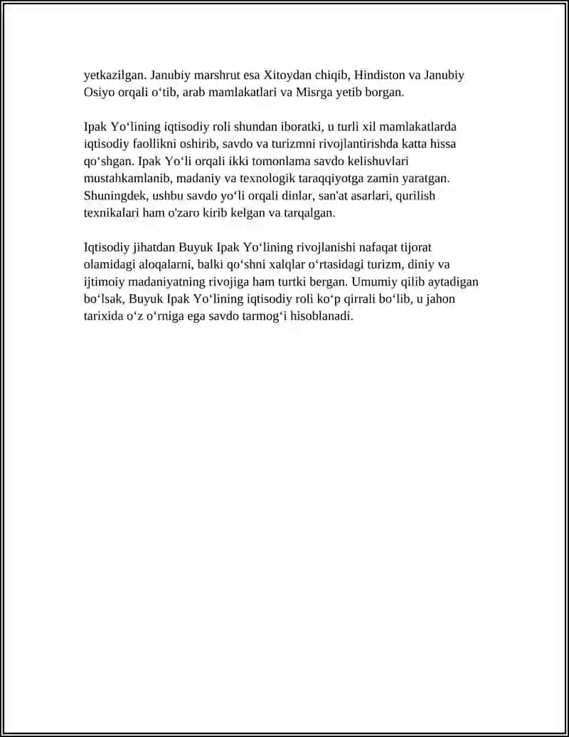 BUYUK IPAK YÒLI VA UNING TARIXDA TUTGAN ÒRNI 4