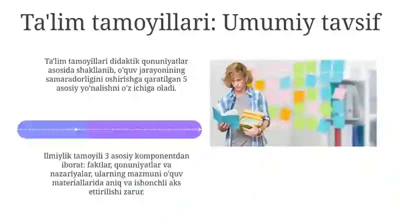 Taʼlim jarayonining tamoyillari va qonuniyatlarining o'zaro bog'liqligi 4