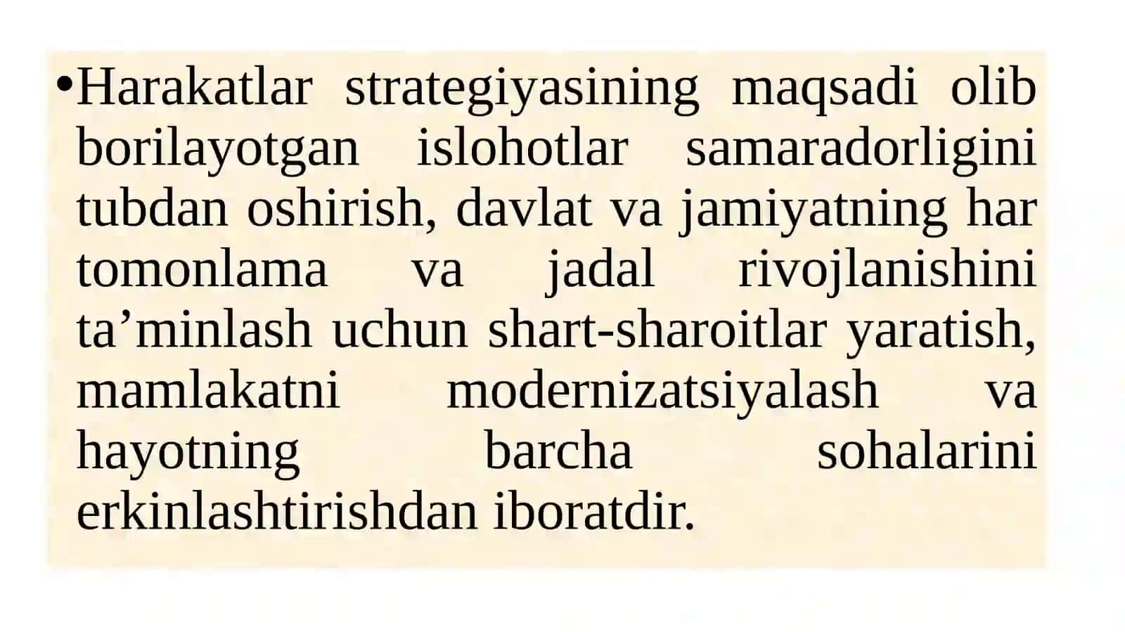 O‘ZBEKISTON RESPUBLIKASINI RIVOJLANTIRISHDA HARAKATLAR STRATEGIYASINING TUTGAN O‘RNI. 4