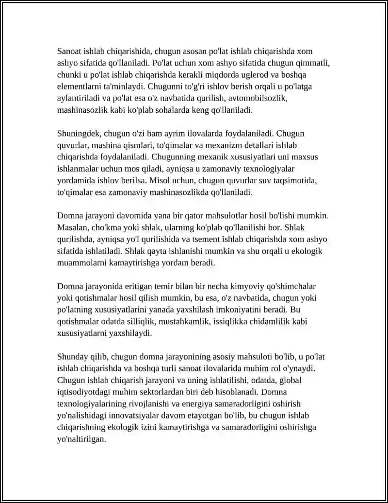 Chugun (suyuq temir) 4