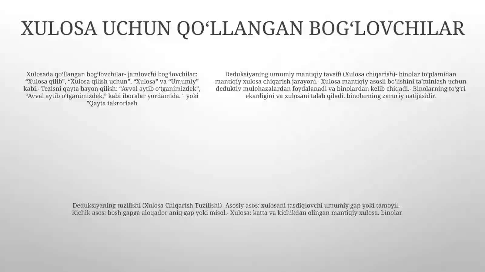Xulosa Chiqarishning Umumiy Mantiqiy Tavsifi.XulosaChiqarishningTuzilishi 4