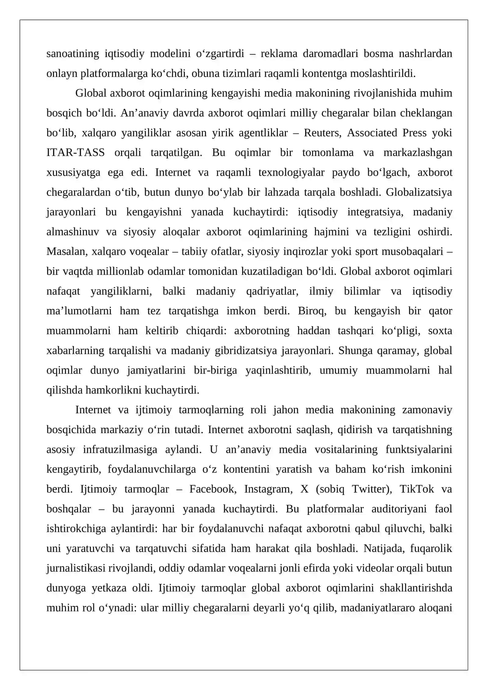 Jahon media va axborot makonida raqobat muhiti 4