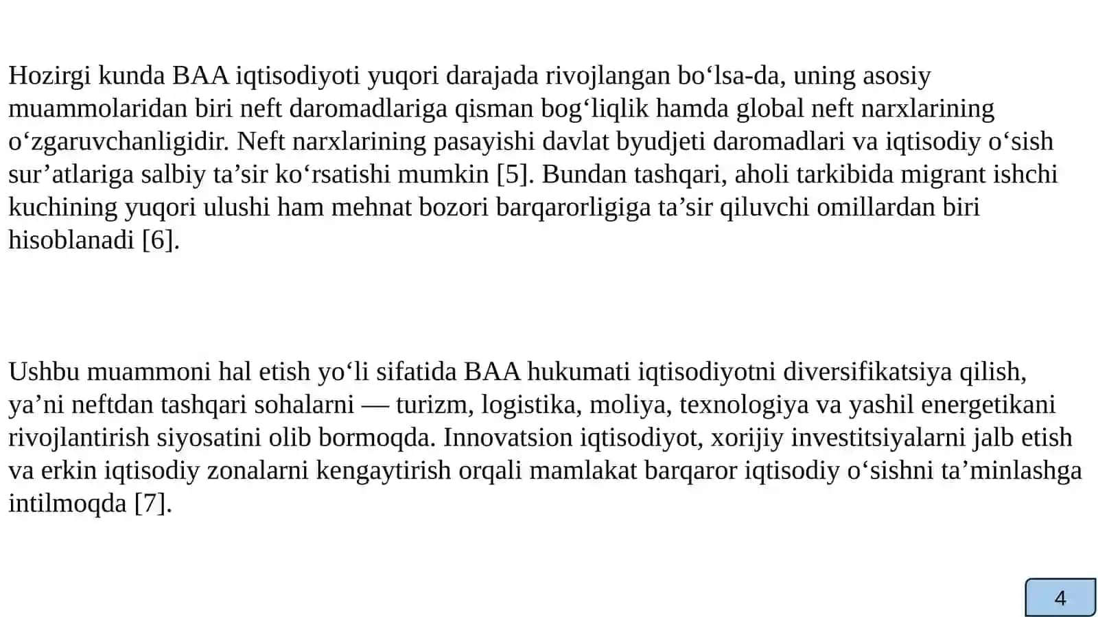 Birlashgan Arab Amirliklari iqtisodiyoti va emperik tahlili 4