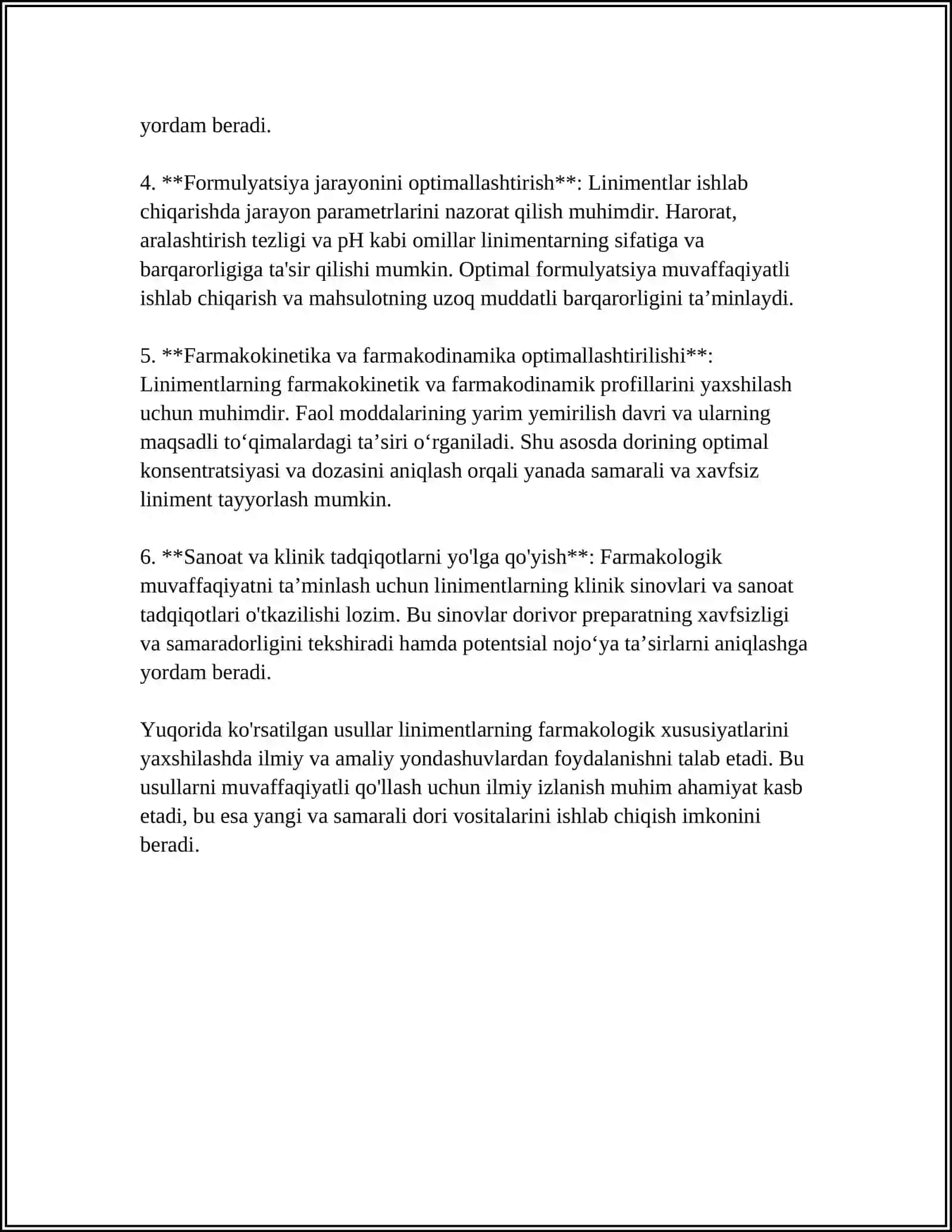 LINIMENTLAR TEXNOLOGIYASINI TAKOMILASHTIRISH USULLARI 4