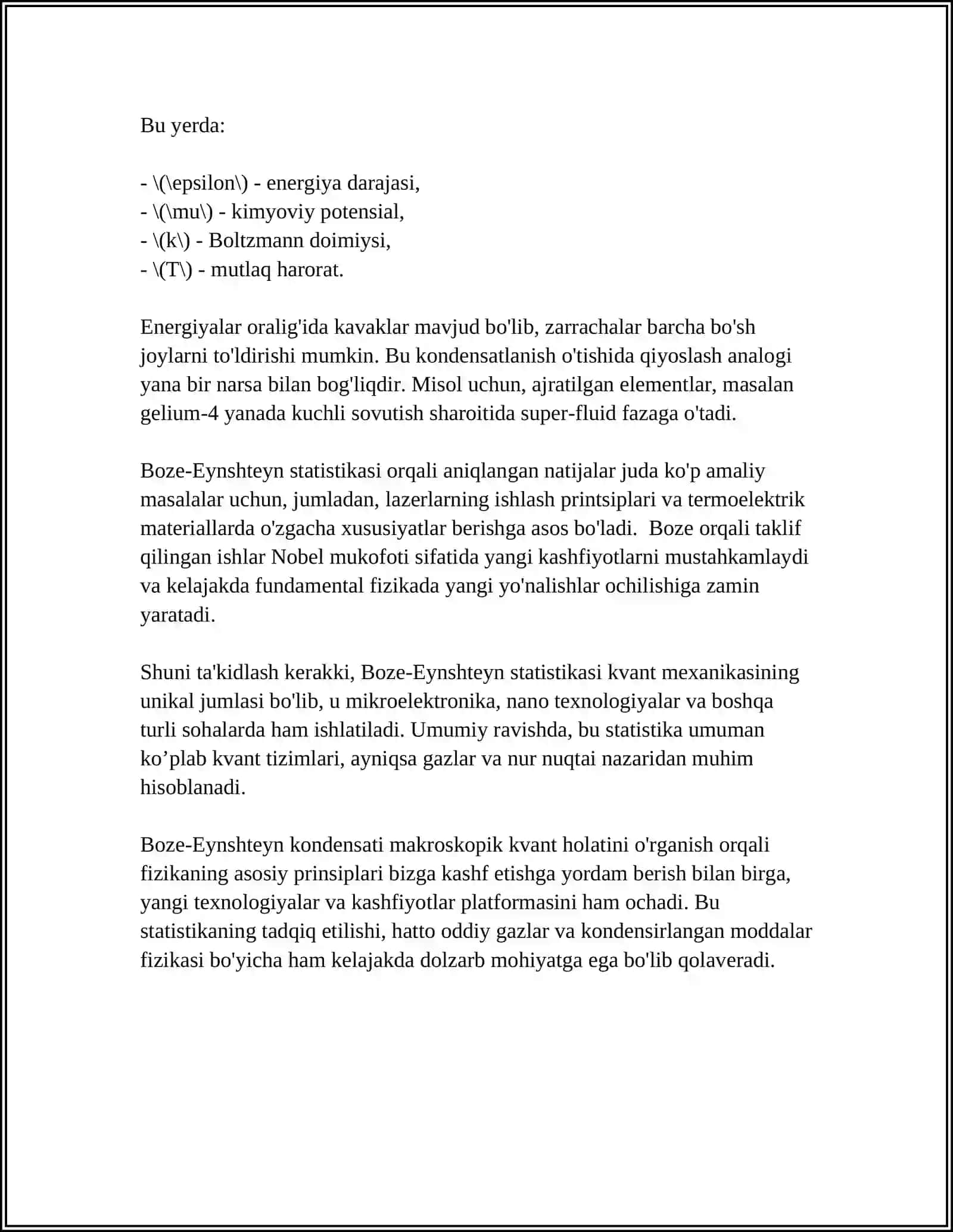 Boze-Eynshteyn statistikasi 4