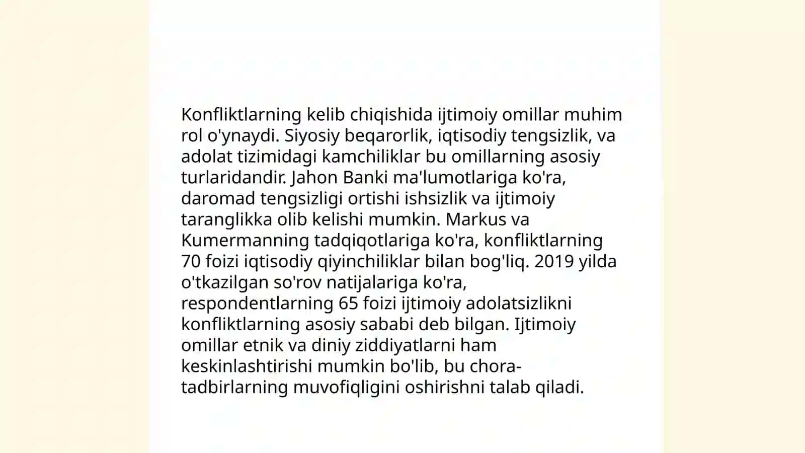 Sharq muttafakirlarining konfiliktlarni yuzaga kelish sabablari va ularni bartataraf etish haqidagi pedagogik gʻoyalarni oʻrganish hamda tadbiq etish 4