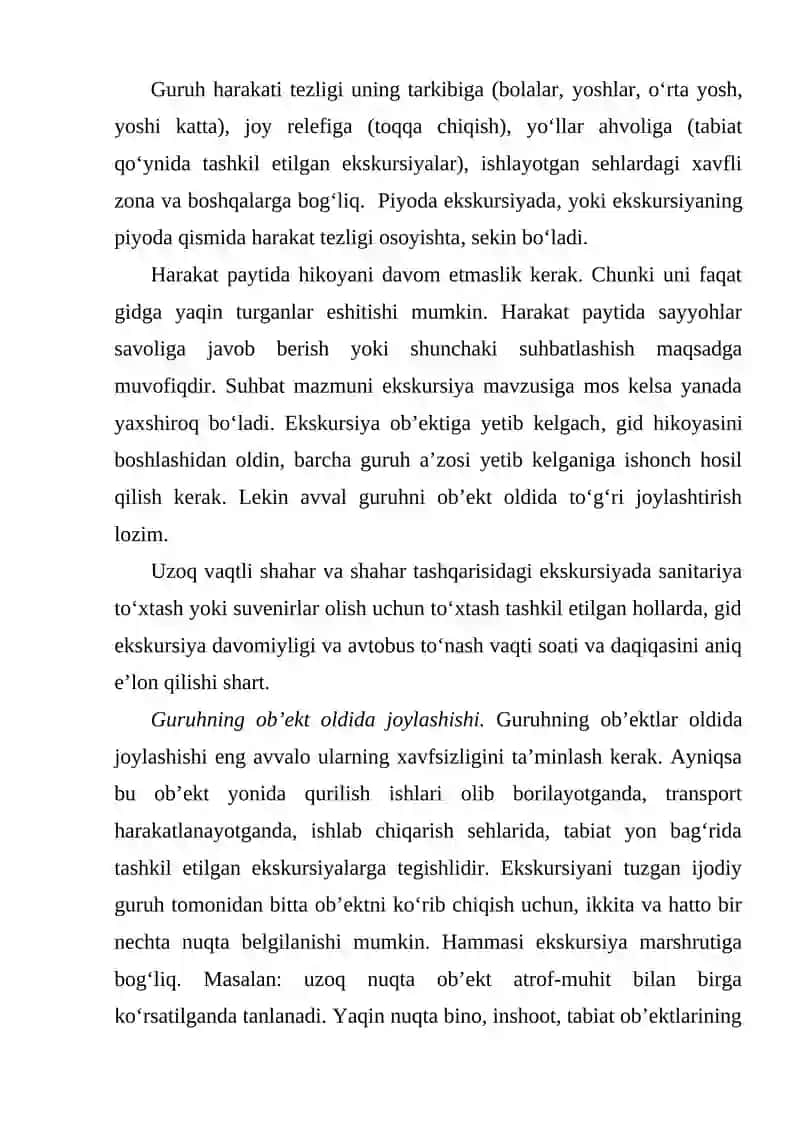 BOSHLANG‘ICH SINFLARDA EKSKURSIYA REJASINI ISHLAB CHIQISH 4