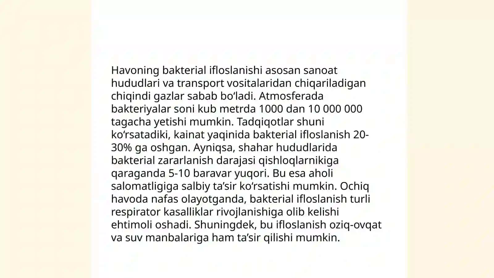 Kasalxona ichi infeksiyalarini kelib chiqishi uchun havoning bakterial ifloslanganligini ahamiyati 4