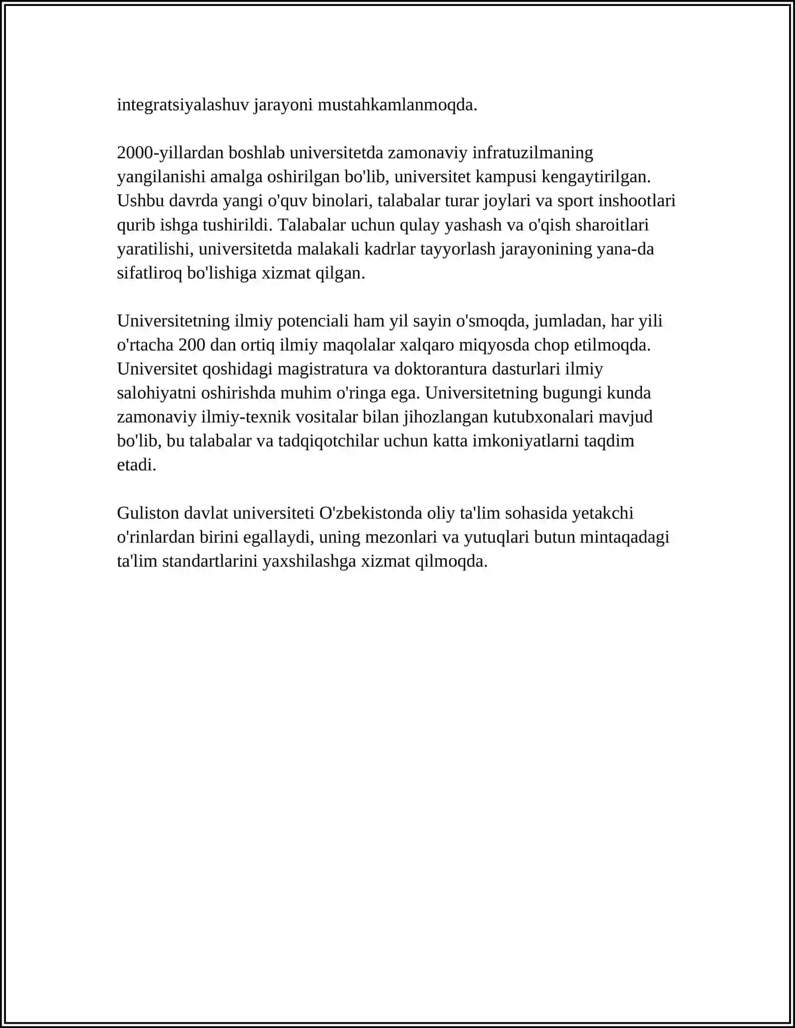 Guliston davlat universiteti tarixi va rivojlanishi 4