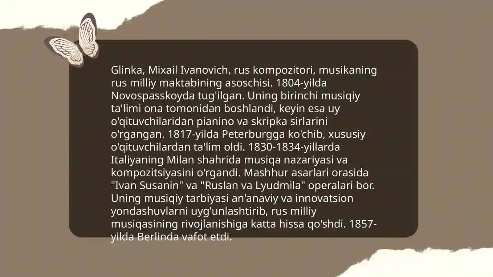M I Glinkaning hayoti va ijodi 4