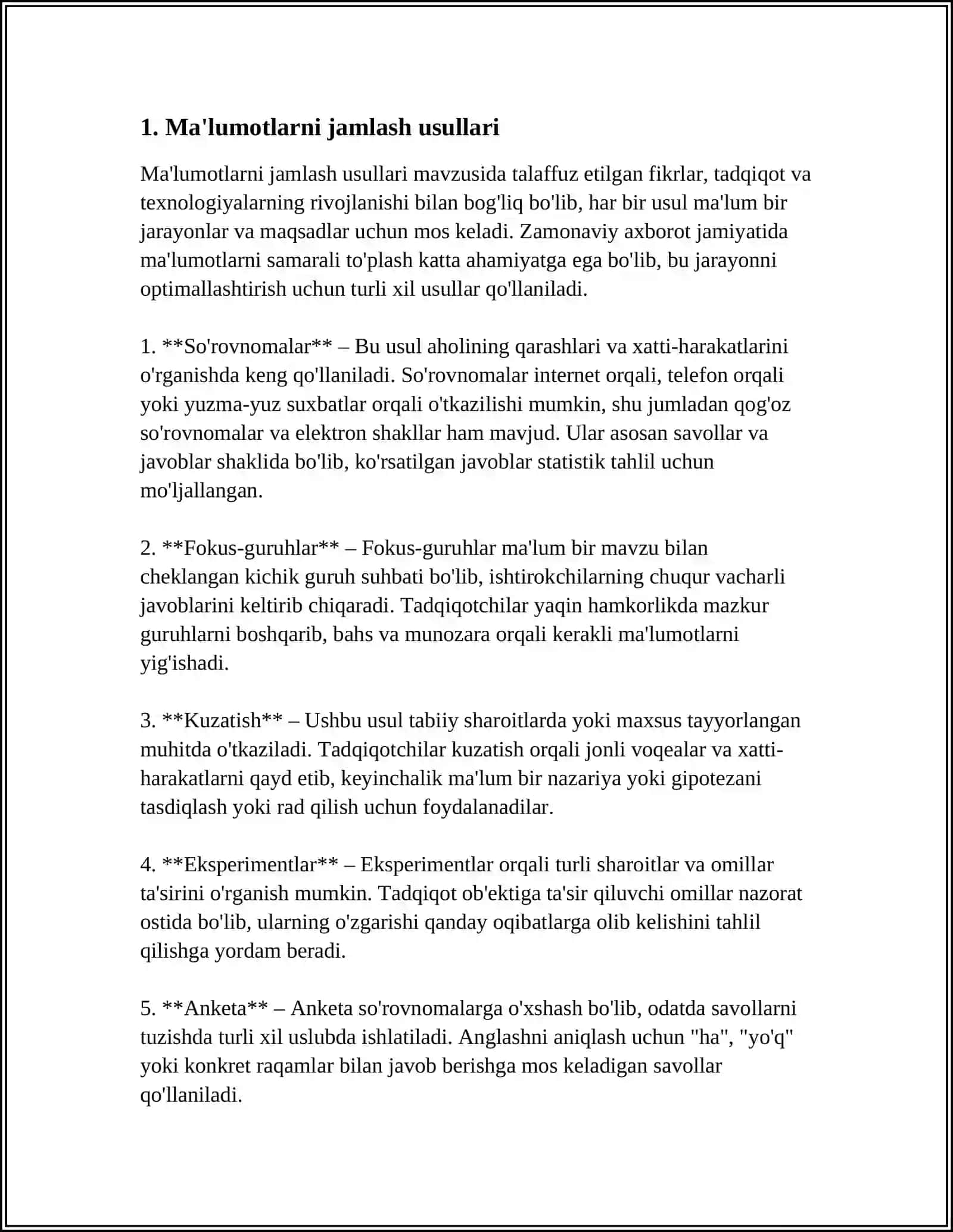 STATISTIK JAMLASH VA GURUXLASH 4