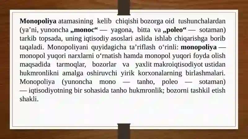 Monopoliyalarning iqtisodiy asoslari va ularning turlari 4