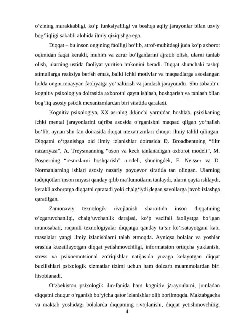 Kognitiv psixologiyada diqqat tadqiqotlari 4