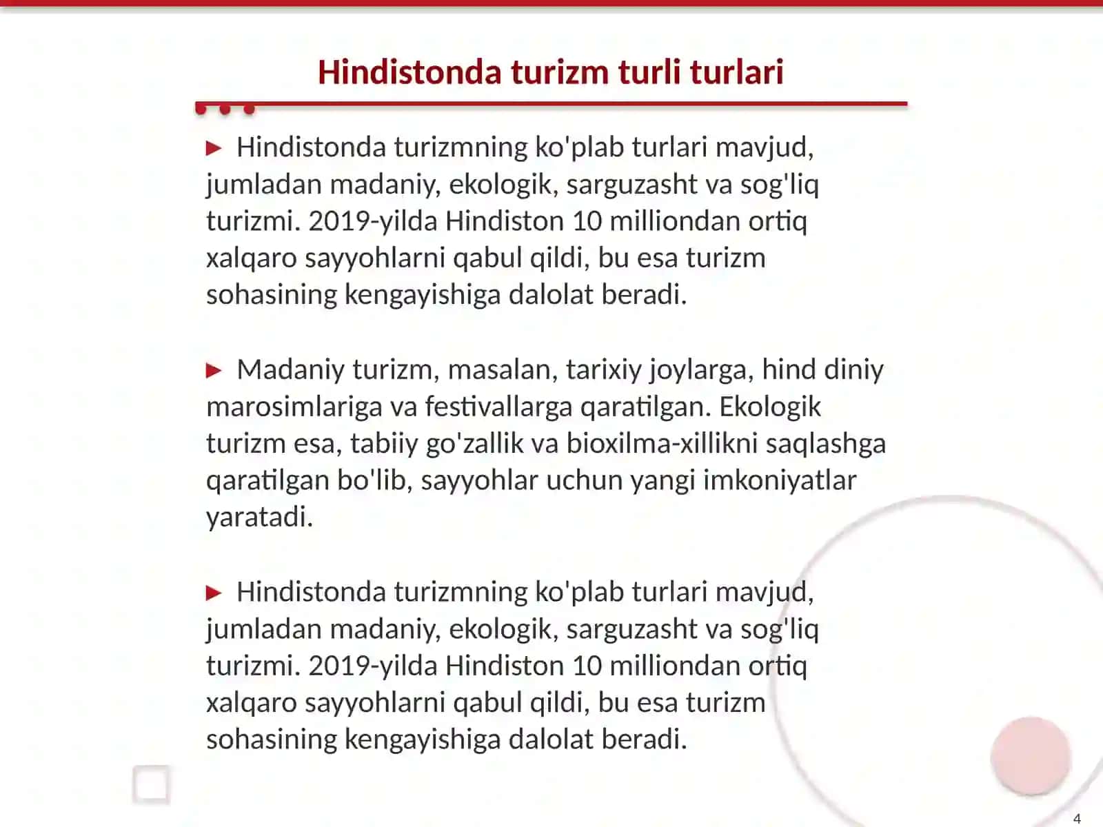 Hindistonda turizm salohiyati vas rivojlanish bosqichlari 4