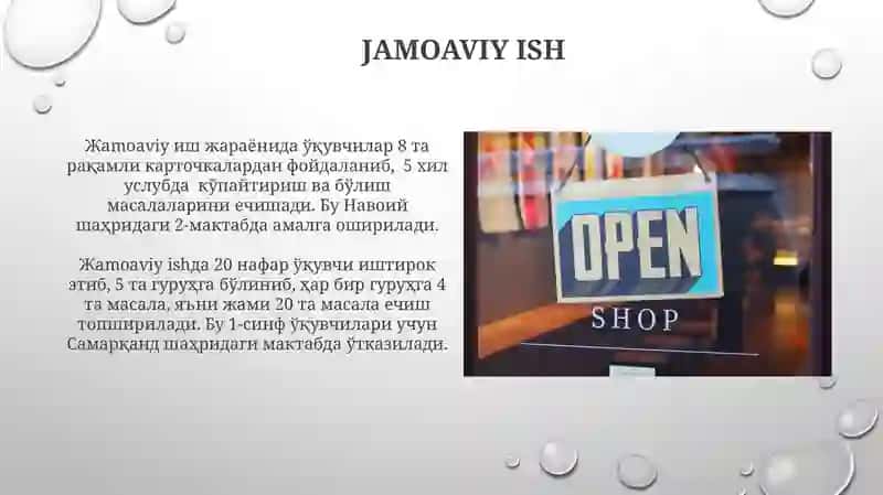 Ko'paytirish va Bo'lish Mavzusida Ochiq Dars Ishlanmasining Taqdimoti 4