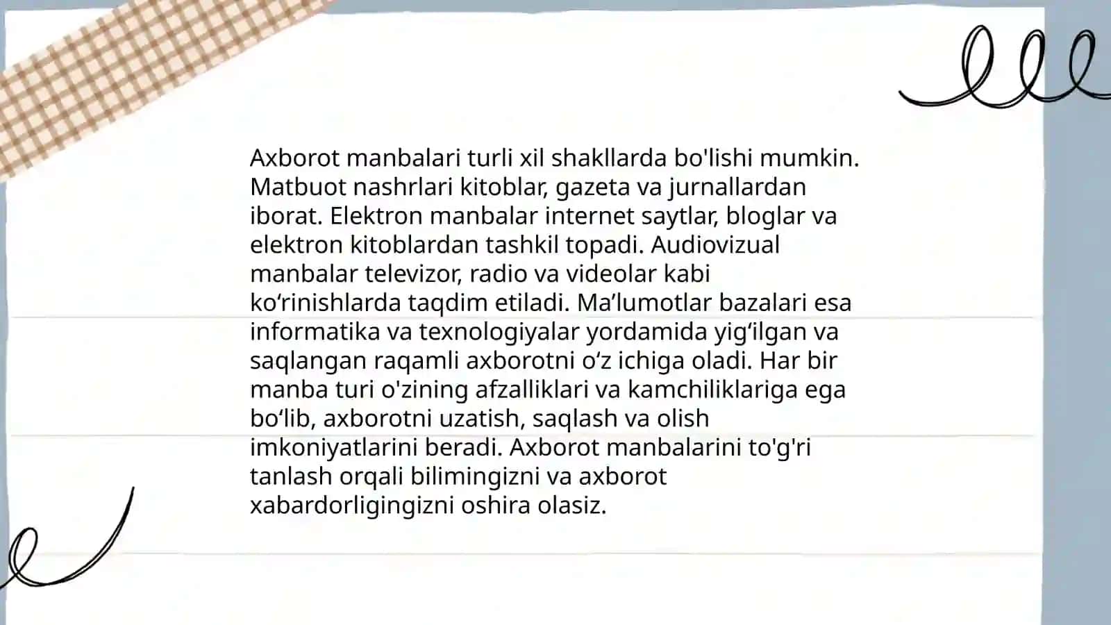 Axborot nima va uning manbalari mavzusiga taqdimot 4