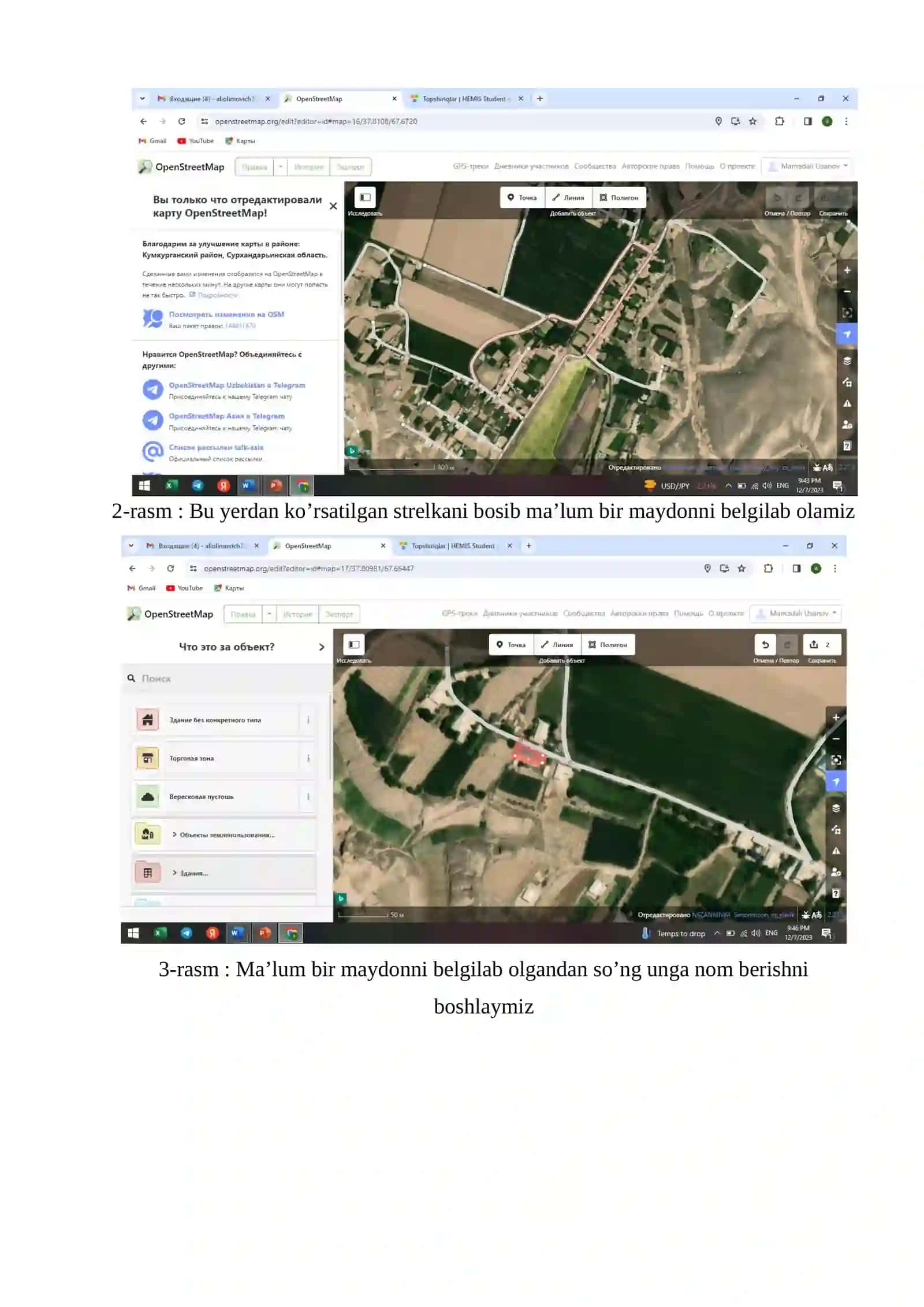 OpenStreetMap texnologiyasi bilan ishlash. 4