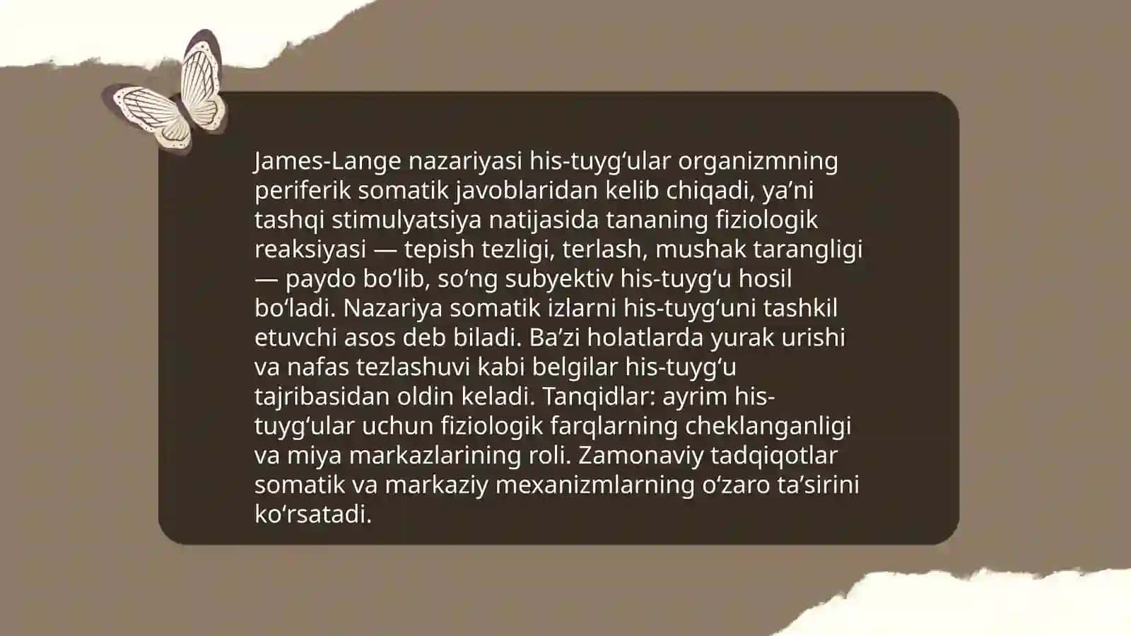 Emotsiya haqida psixologik nazariyalar 4