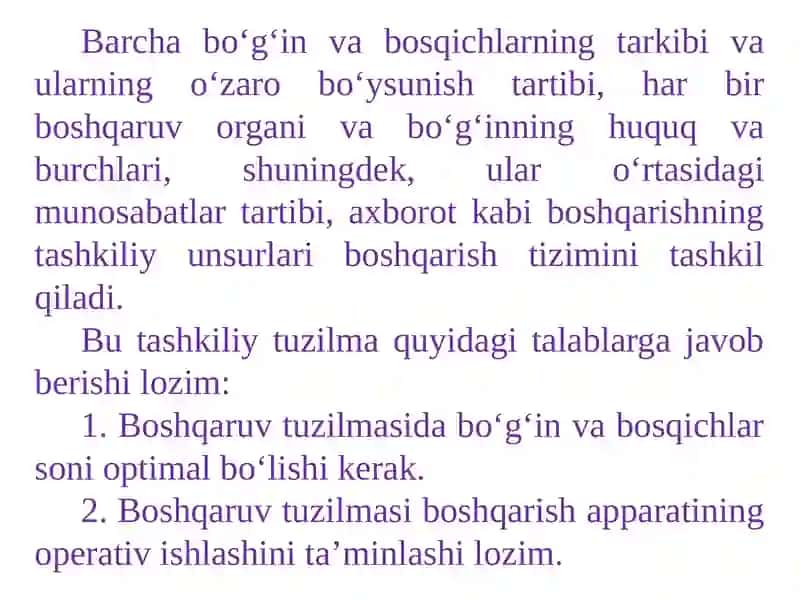 Boshqaruvning tashkiliy tuzilmalari 4