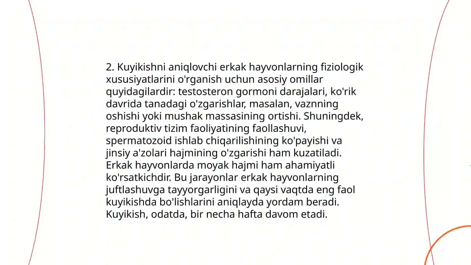 Kuyikishni aniqlovchi erkak hayvonlarni tayyorlash. Kuyikishni aniqlash usullari 4