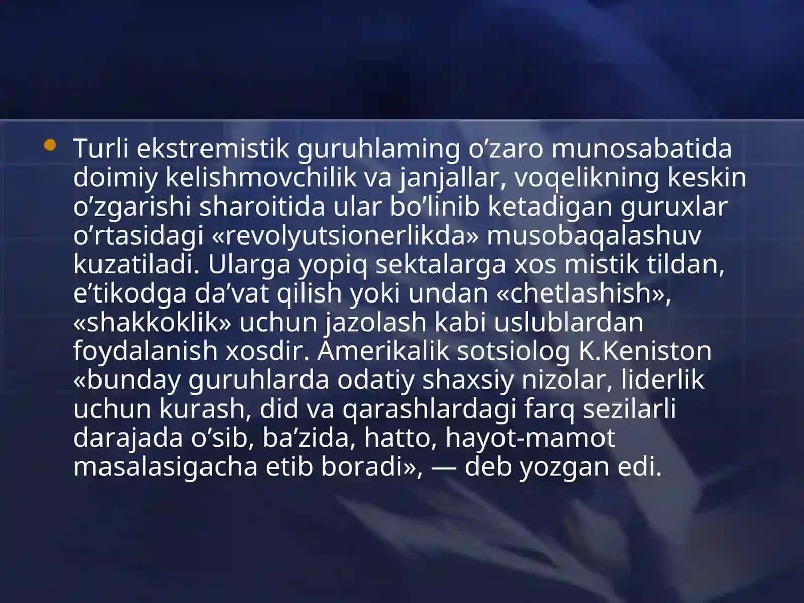 Diniy ekstremizm va terrorizmning mintaqada paydo bo’lishi 4