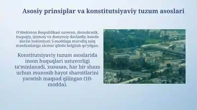 Yangi tahrirdagi Oʻzbekiston Respublikasi Konstitutsiyasining tuzilishi va oʻziga xos xususiyatlari 4