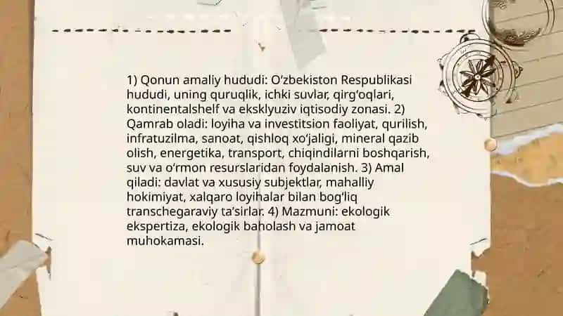 Oʻzbekiston Respublikasi ekologik ekspertiza toʻgʻrisidagi qonun 4