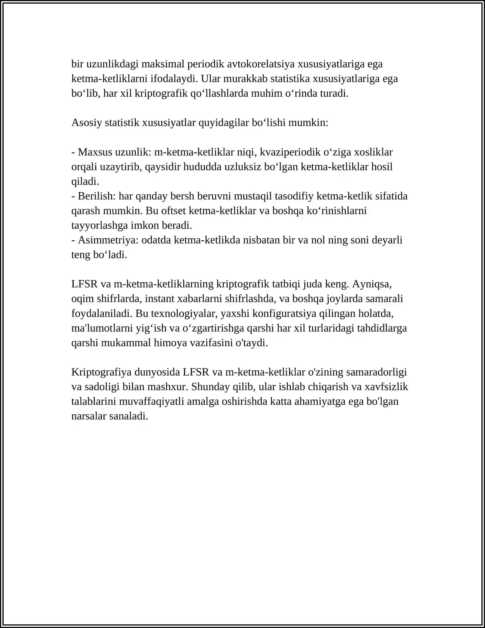KRIPTOGRAFIYADA SONLI KETMA-KETLIKLARNING TATBIQLARI 4