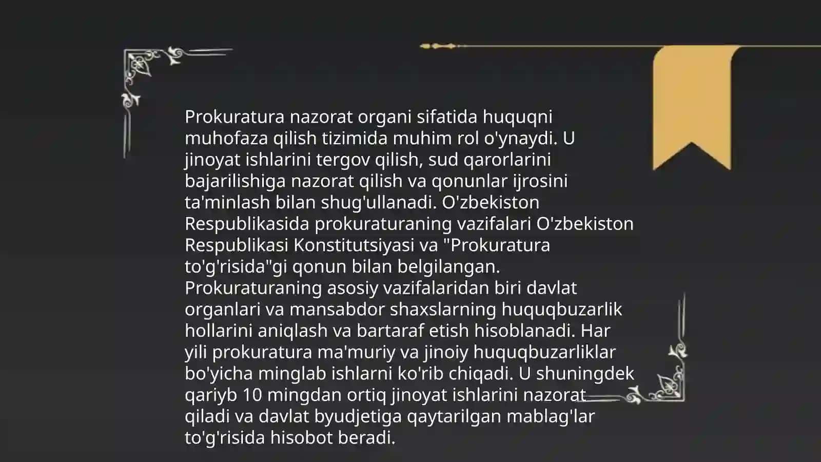 Maʼmuriy proceduralarga amal qilinishining nazorat qilishda prokuraturaning roli 4