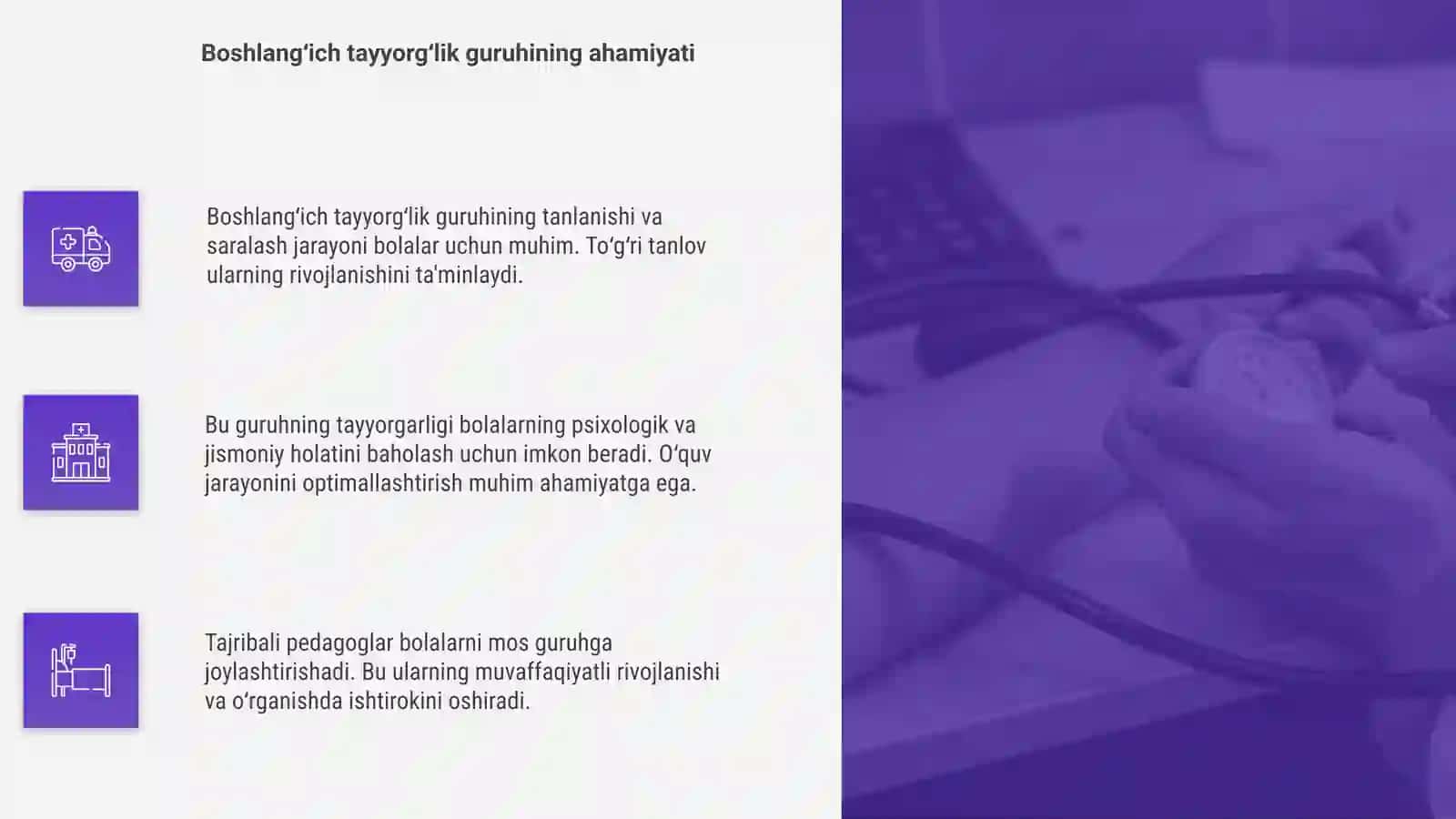 Bollarni boshlang’ich tayyorgarlik guruhiga tanlash va saralsh 4