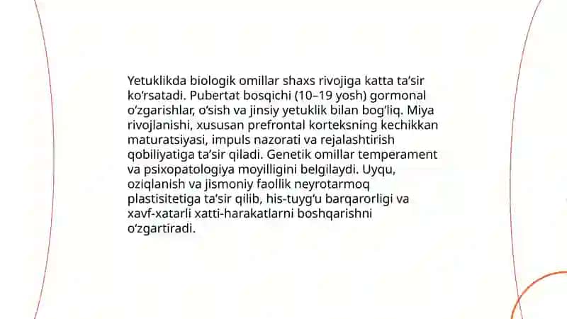 Yetuklik davrida shaxs shakllanishi 4