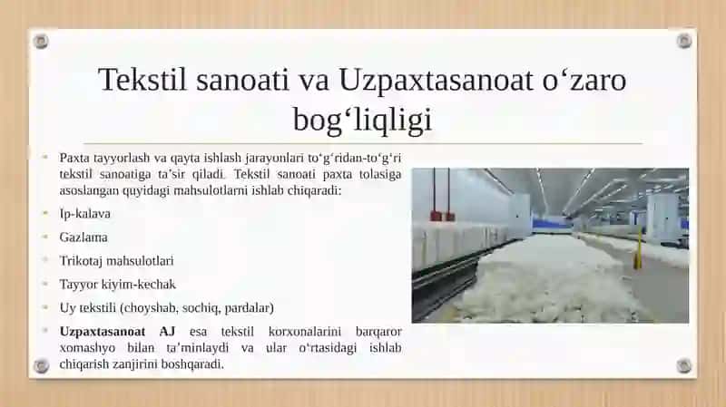 Korporativ uz paxtasanoat aj-paxta va tekstil sanoati 4