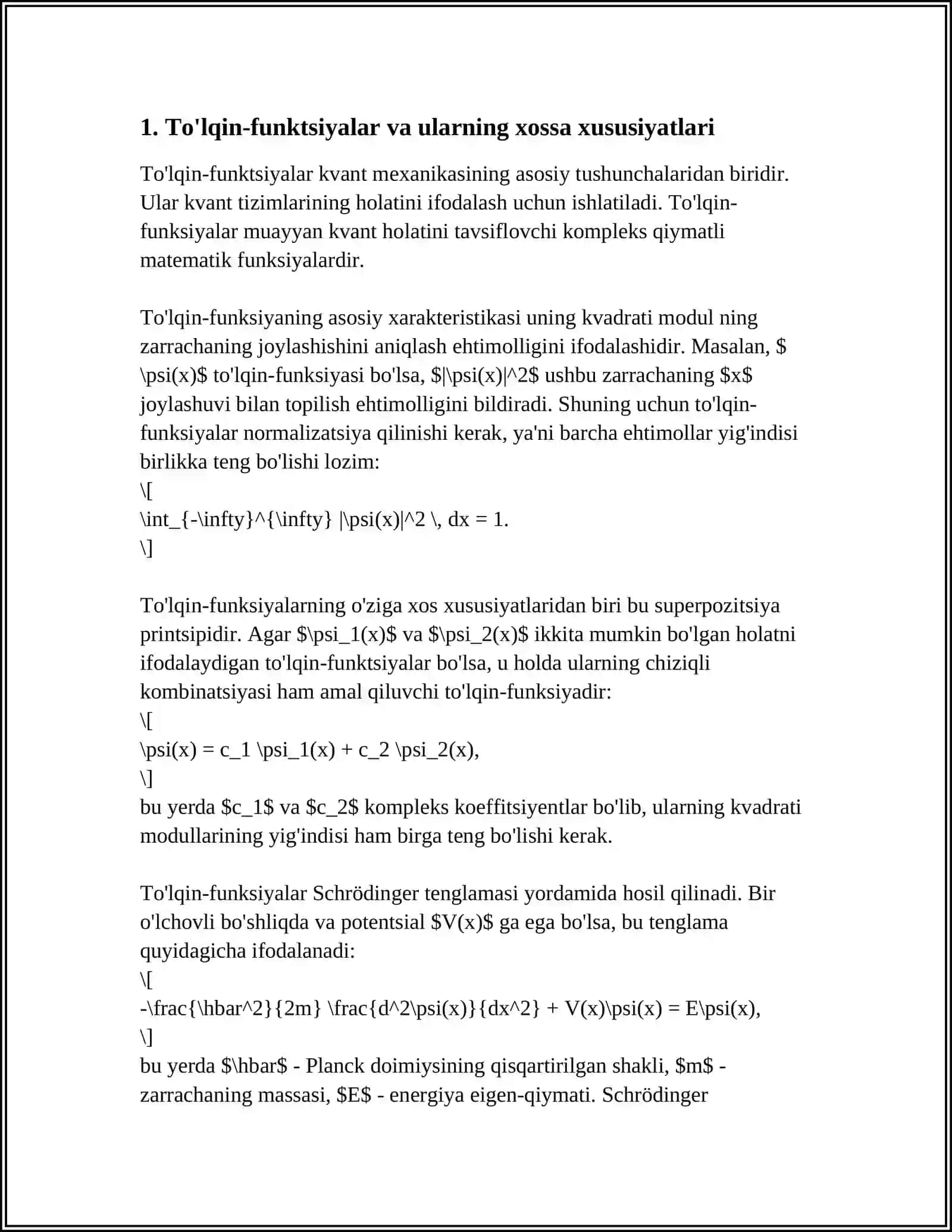 SONLI KETMA-KENTLIKLARNI KVANT MEXANIKASIDAGI TATBIQLARI 4