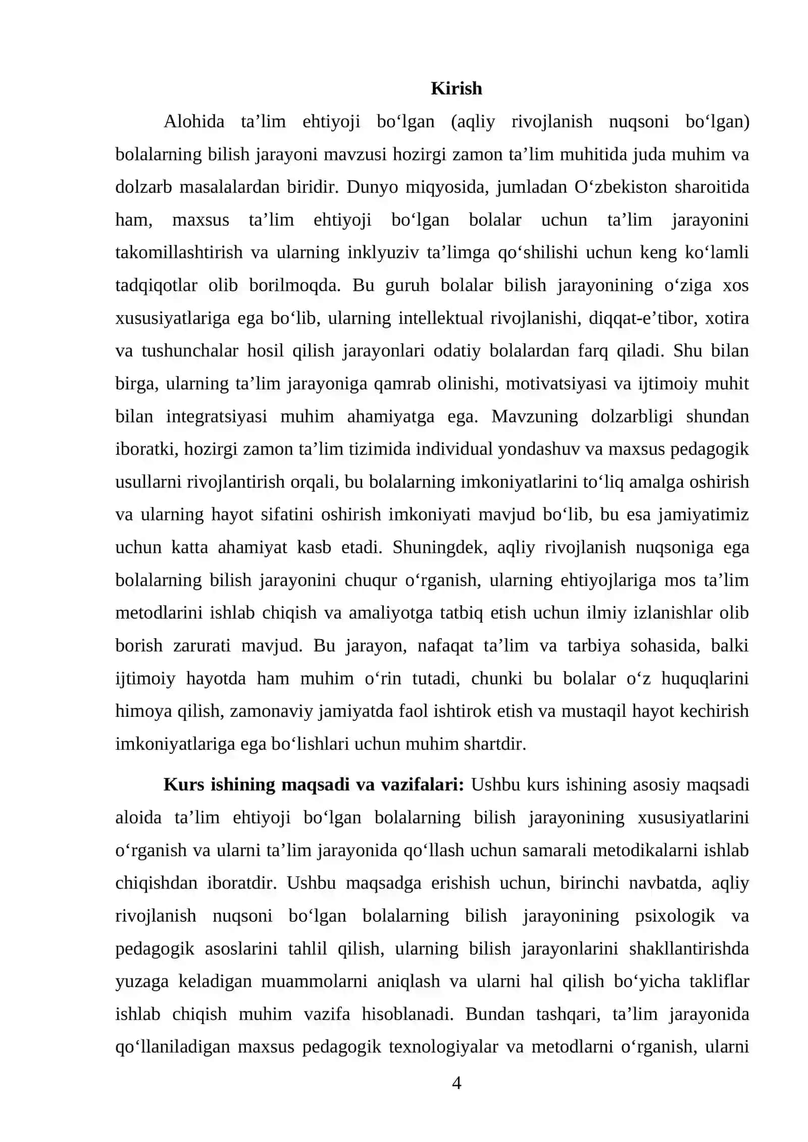Logopediya yo’nalishi 2- kurs talabasi 4