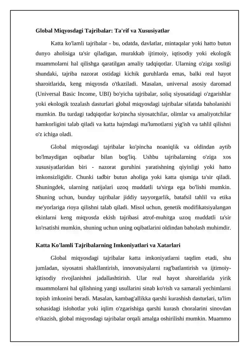 Mavzu: Dunyo miqiyosidagi yirik introduksiya tajribalar 4