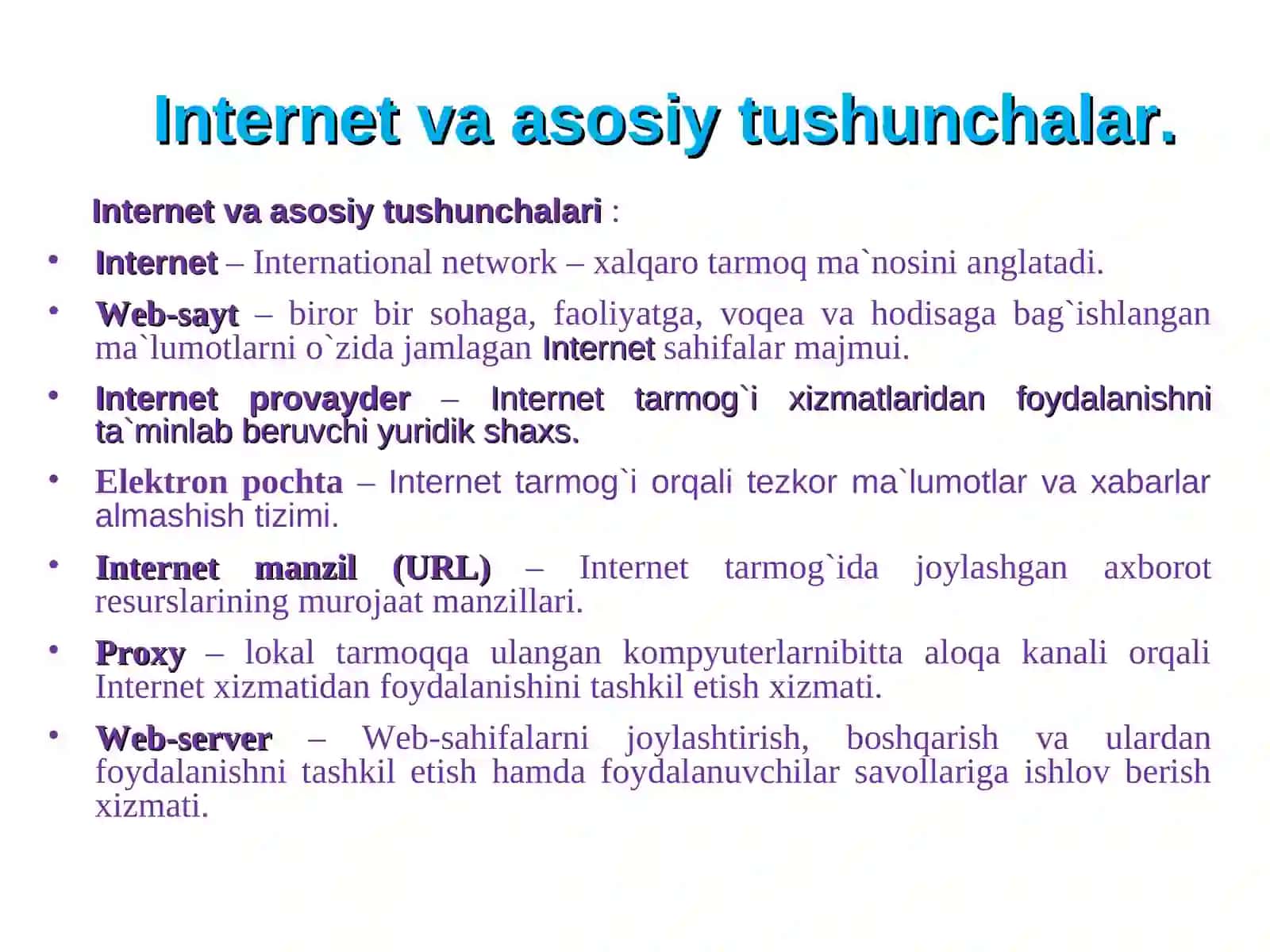 Internetda ishlashni ta’minlovchi dasturlarni o’qitish metodikasi 4