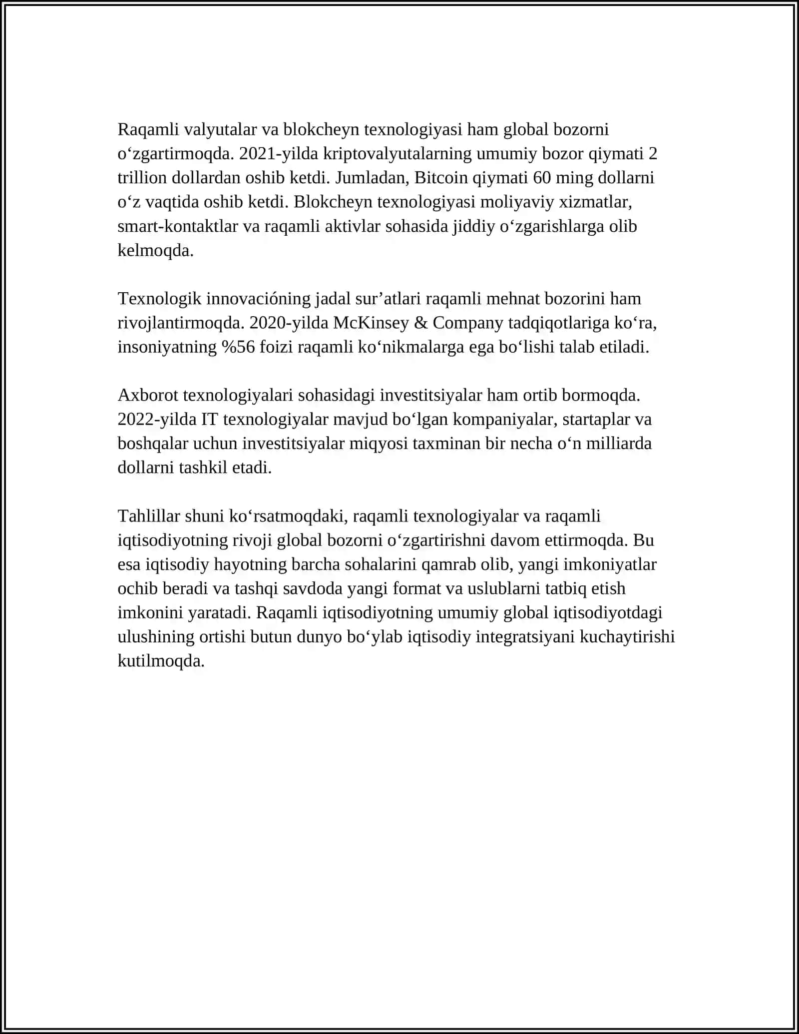 Raqamli iqtisodiyot va global bozordagi o‘zgarishlar 4