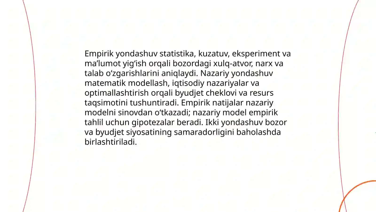 Fanning predmeti va oʻrganish usullari.Bozor va budjet cheklovi 4