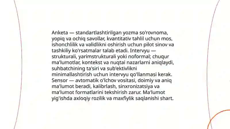 Birlamchi malumotlarni qayta ishlash va taxlil qilishning umumiy tamoyillari 4
