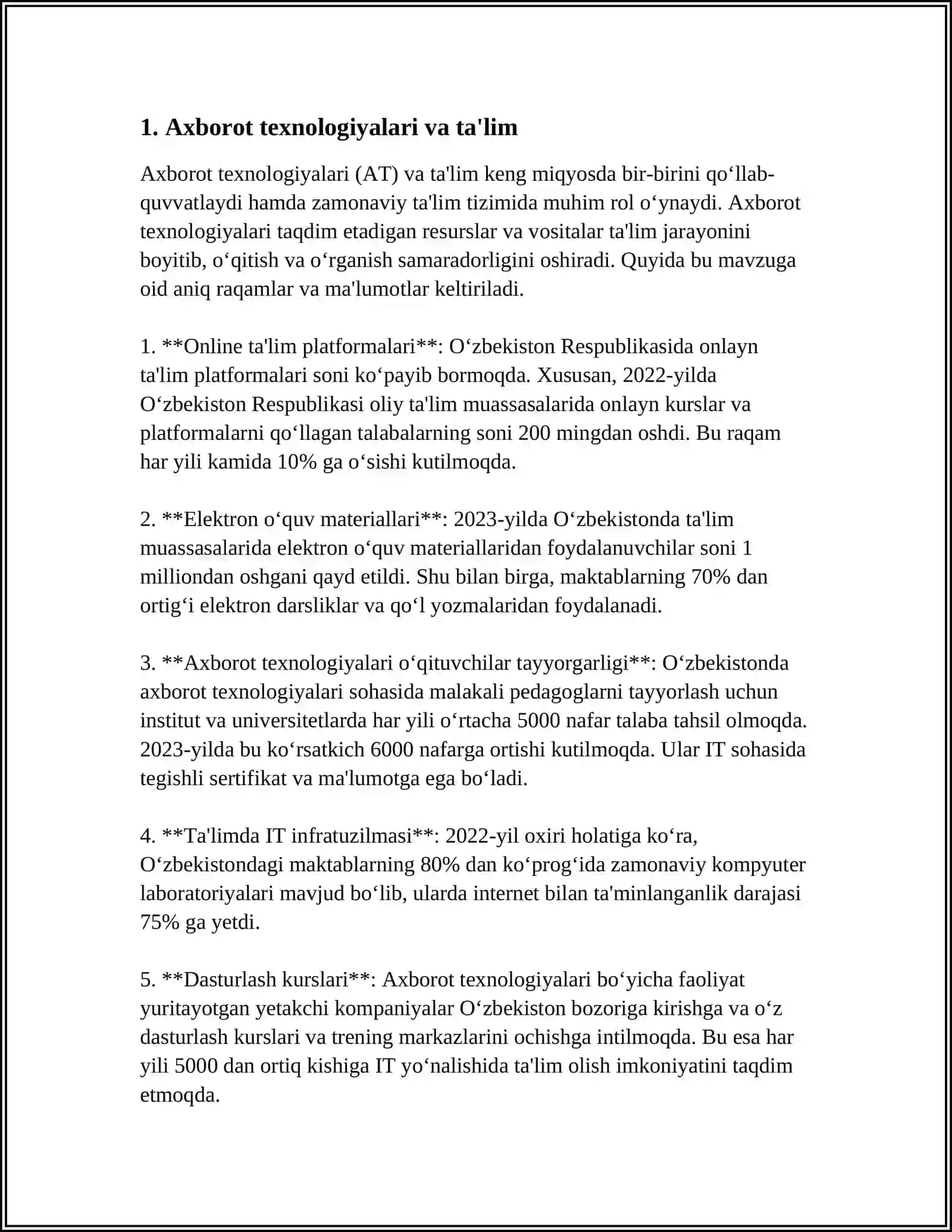 ÕQUV JARAYONIDA AXBOROT TEXNOLOGIYALARINING ASOSIY YÕNALISHLARI VA ULARNI QÕLLASH 4