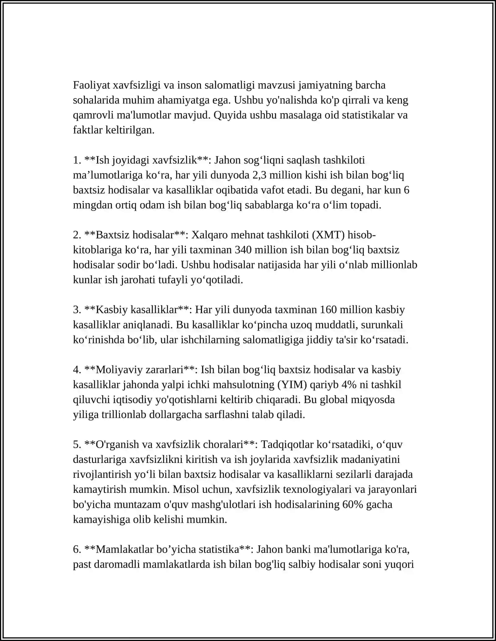 INSON ANTROPOMETRIK KOʻRSATKICJLARINING FAOLIYAT XAVFSIZLIGIGA TA’SIRI 4