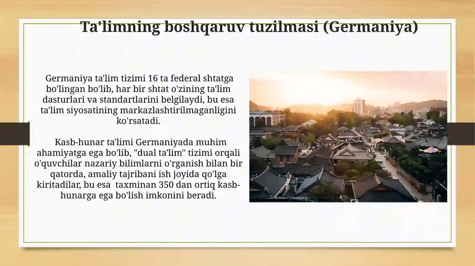 Janubiy Koreya AQSH Germaniya davlati taʼlim tizimi oʻziga xosligi grafik sxema asosida 4