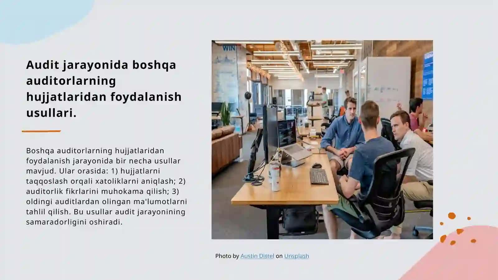 Boshqa auditorlarning ish hujjatlarining ishi natijalaridan foydalanish 4