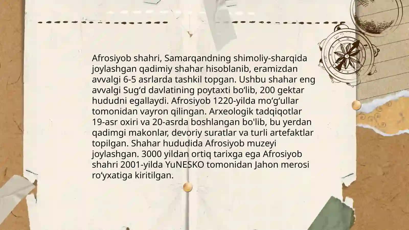 Afrosiyob muzeyining tarixi va ekponatlari 4