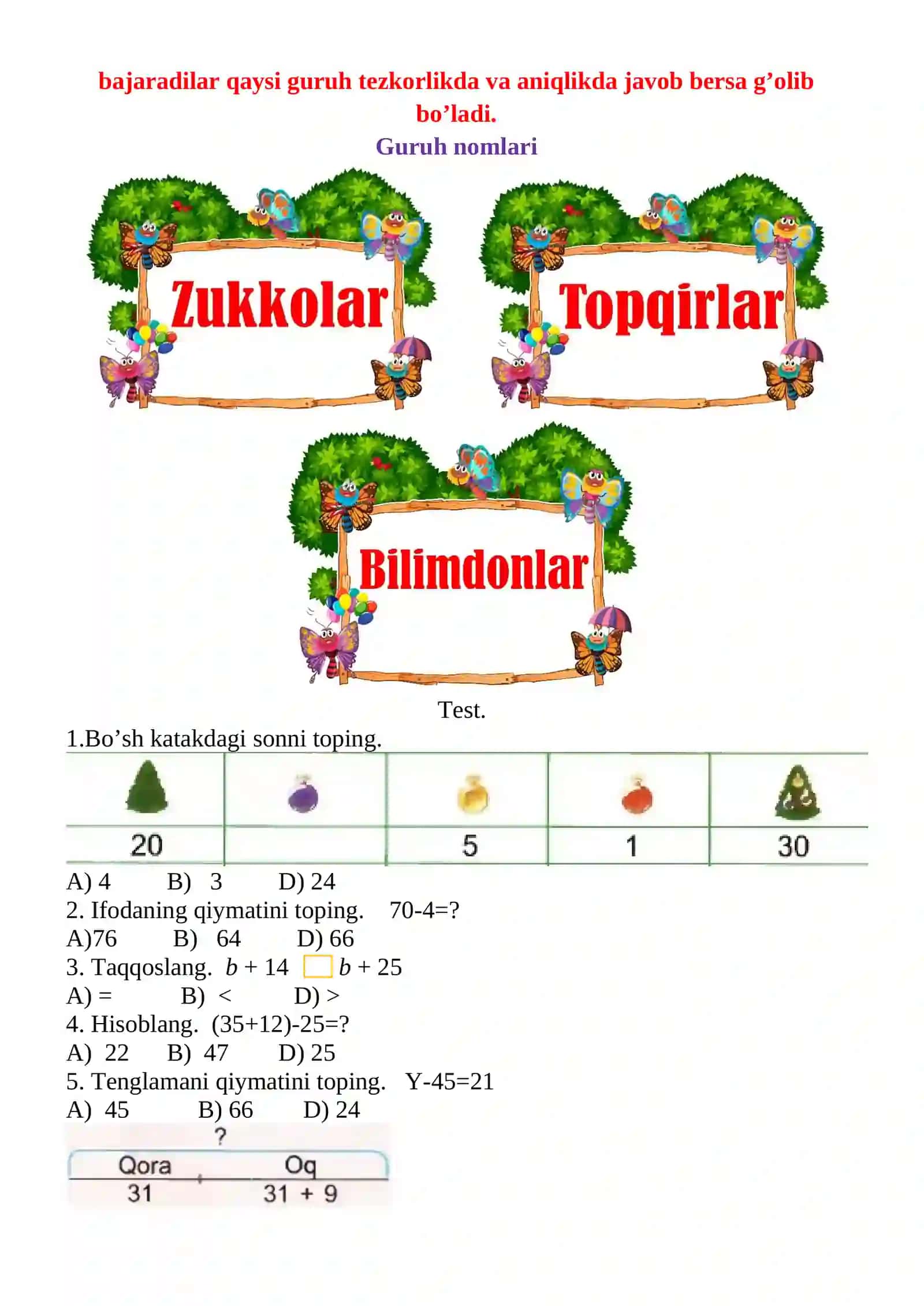 Yuzlik. Yuzliklar bilan hisoblash mavzusida 2-sinf matematika fanidan dars ishlanmasi 4